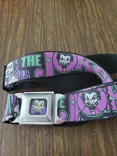 Joker DC Comics Buckle Down Seatbelt Style Belt Adjustable Black Green Purple