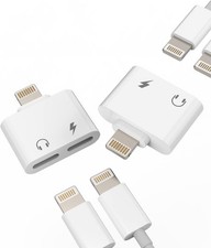 iPhone Adapter 2in1 Dual MFi Splitter Audio Charger Dongle (2Pack)