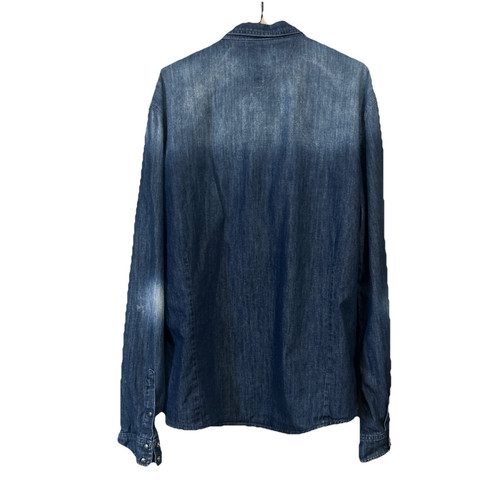 Ducati Washed Denim Slim Button Down Casual Shirt Metal Chest Emblem Men's 2XL - Picture 2 of 13