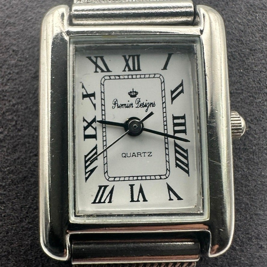 Premier Designs Rectangular Silver Tone Quartz Wa… - image 3