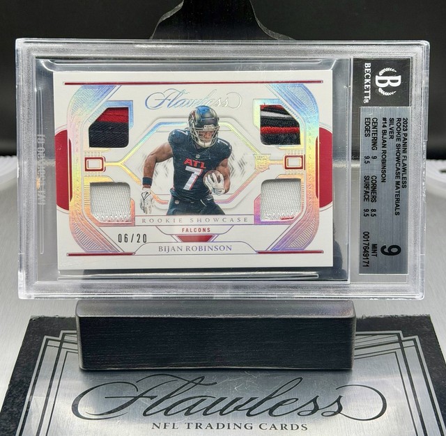 2023 Flawless Rookie Showcase💎Bijan Robinson Beckett (9) RC,SSP/5, PC NUKE💣🔥