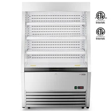 36'' Commercial Display Refrigerator Open Air Curtain Beverage Merchandiser ETL