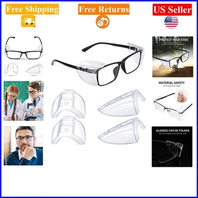 Clear Safety Glasses Side Shields for Prescription Glasses, Fits Small-Large