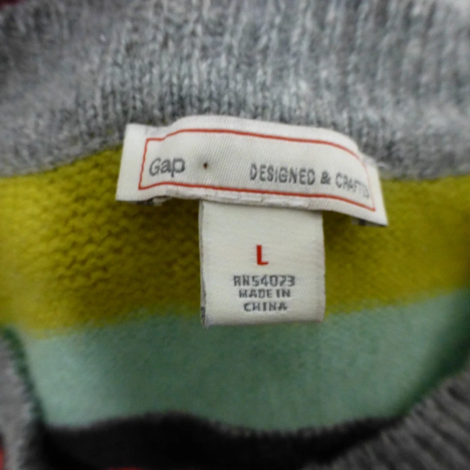 Suéter Gap Mujer Grande Rayas Arco Iris Corderos Lana Tejido Pullover Colorido Foto 4 de 4