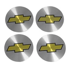 4x Silver 65mm Wheel Center Cap Sticker Decal For Chevy Cruze Camaro Malibu Ss