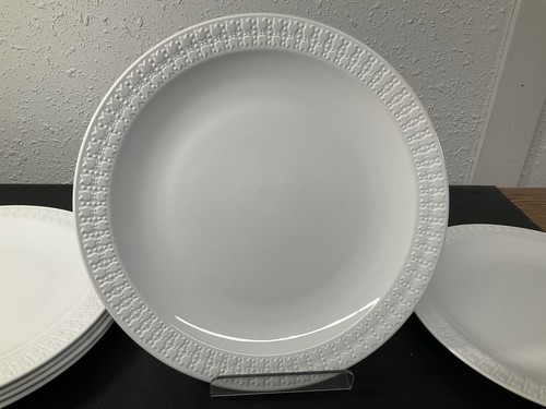 Set of 6 VTG Corning Centura White Dinner Plate Tulip Rim 10.5" USA Made White - Picture 4 of 15