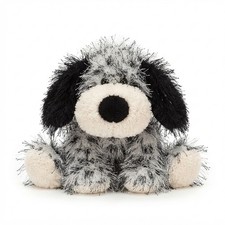 Ty Punkies Polka Dot the Dog Plush 8&rdquo; Gray Black Stuffed Animal Bean Toy