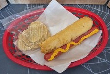 Plastic Hot Dog Basket with Pretend Food Set - Kids Play Kitchen Toy