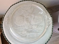 vintage Walther-Glas "Schwanensee" (Swan Lake) crystal serving platter