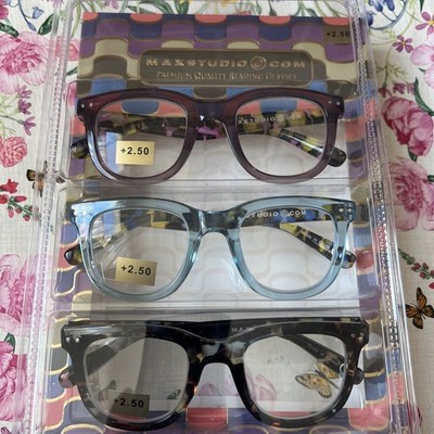 MaxStudio Designer Reading Glasses   +2.50 NEW Eyeglasses