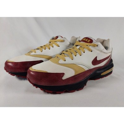 Nike Air Max 2008 Vintage Red Leather Gold White 10M 609057-162 Excellent Cond.
