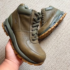 Nike ACG Air Max Goadome Olive Green Leather Boots 865031-209 Mens 8.5