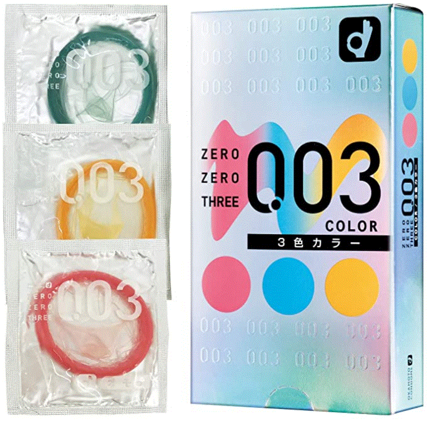 Okamoto Usaburo 岡本卯三郎 25cm Set of 3 Okamoto Zero Three 003 3 Colors Assorted 12pc 0.03mm Natural Latex