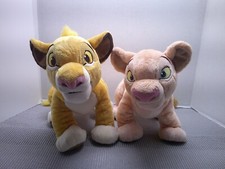 The Lion King Lot of 2 11" Tall Simba and Nala Plush Stuffed Disney Store Toy