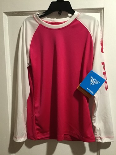 NWT Youth Columbia PFG Onmi Wick Tidal Sands Lollipop Long Sleeve Tee Sz. Small