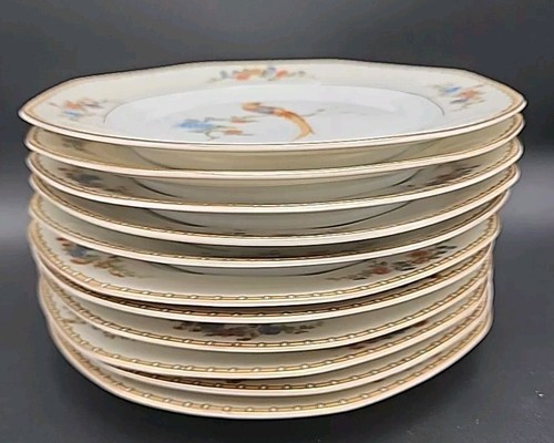 20 antike MZ Altrohlau CMR Tschechoslowakei Goldener Fasan Salat & Brotteller - Bild 14 von 22