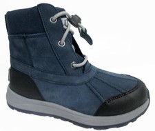 NEW IN BOX KIDS UGG TURLOCK BLACK SAPPHIRE LEATHER WEATHER WATERPROOF BOOTS