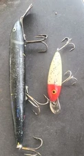 3 Vintage Cisco Kid Fishing Lures Redhead 2 Minnow 3" 1 Muskie Deep Diver 7 1/4"