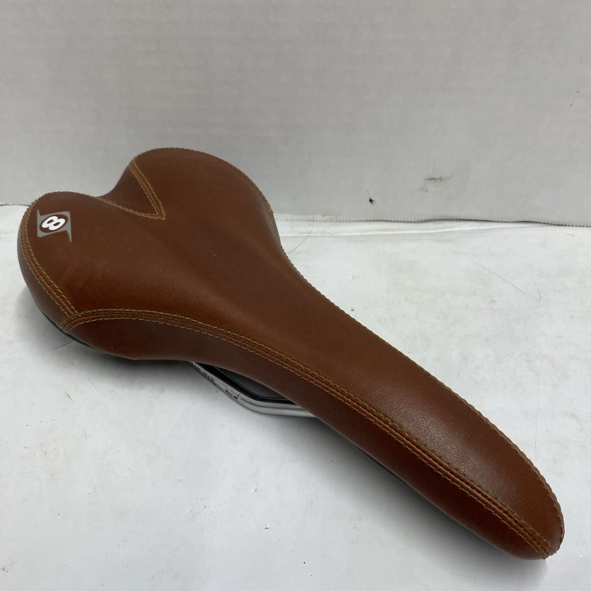 Bike Saddle Origin8 Classic - Brown Leather Polished Chromoly Rails Un