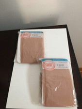 BRAND NEW lot of 2 GIRL'S SIZE 4-6 WONDER NATION 2 PACK SHEER BEIGE PANTYHOSE