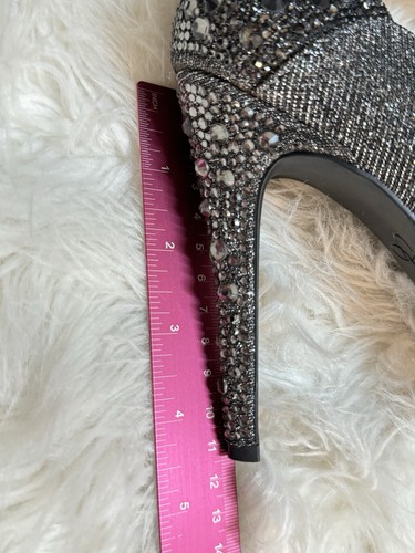 Jessica Simpson Silber Strass verziert 4 1/2" Stiletto Heels Größe 6 1/2 - Bild 11 von 12