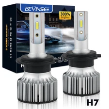 2X H7 LED Headlight Bulbs w/ Adapter Socket For VW fit Golf For GTI MK5 White