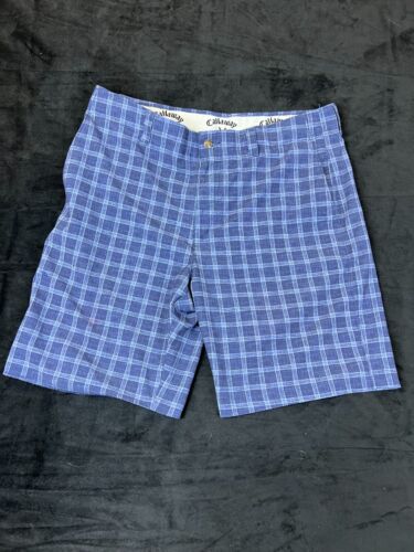 Callaway Mens Plaid Short Golf Shorts Above the Knee Peacoat Blue Size 34 - Picture 1 of 21