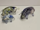 Vintage Murano Style Glass Pigs Set of 3