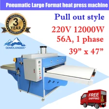 Pneumatic Double Working Table 39" x 47" Large Format Heat Press Machine 9KW