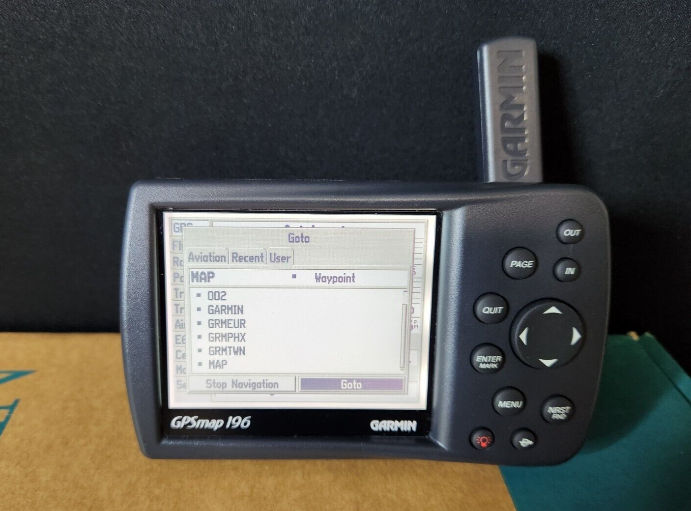 Garmin Aviation GPSmap 196 In Original Box & Accessories For Land, Sea