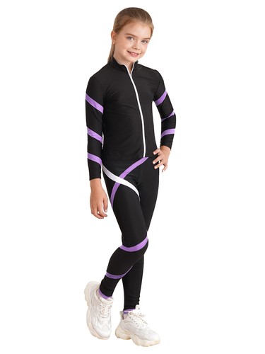 Girls Long Sleeve Jacket Sweatshirt with Athletic Leggings Pants Tracksuit Set - Picture 28 of 50