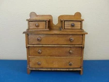 Antique Vtg Children's Toy Wood Furniture Salesmans Sample 2/3 Drawer Chest #7