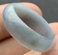 Video Certified Blue Water A Jadeite Jade Round Circle Ring NO. 10.25  418921