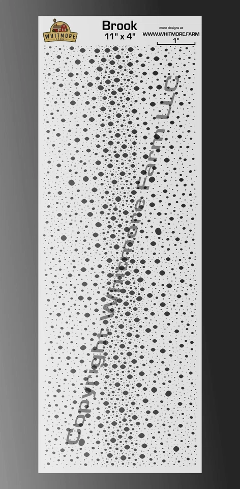 WHITMORE FARM LLC Brook v1 Large Format Mesh Fishing Lure Airbrush Stencil 11x4 - Mylar Reusable