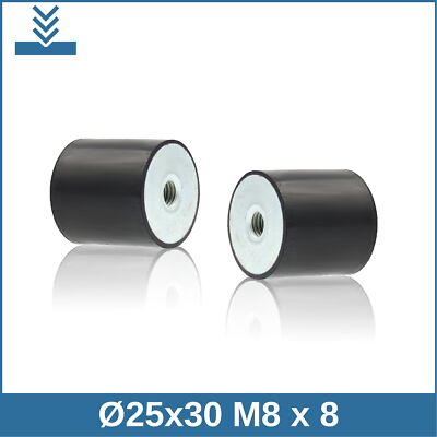 C Ø25x30 M8 x 8 NK 75° Shore Gummi Metall Puffer Silentblock
