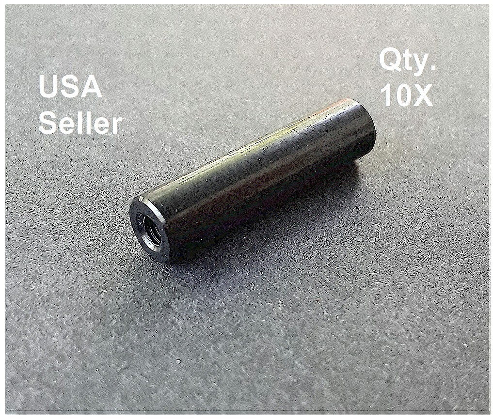 10x M3 Aluminum Female Round Threaded Sleeve Standoff Pillar Spacer 24mm Black