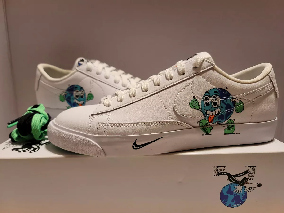 Omhoog Serie van traagheid Nike Blazer Low Flyleather QS &#039;2019 Earth Day&#039; (CI5546 100)- Size  6.5 NEW | eBay