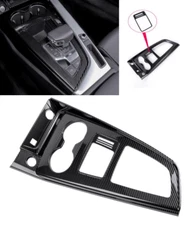 Gloss Carbon Fiber Print Gear Shift Box Panel Cover ABS Fits 21-24 A4 B9 A5 RS5