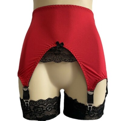Women Open Bottom Shaping Girdle Garter Belt W 6 Claws Lace Patchwork High  Waist