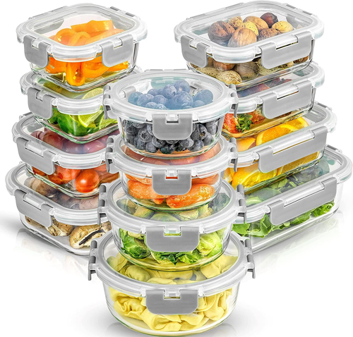 Recipientes de almacenamiento de vidrio de borosilicato de 24 piezas con tapas. - Picture 9 of 12