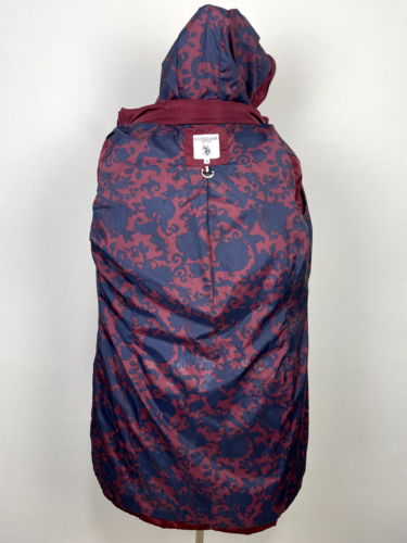 U.S. Polo ASSN Burgundy Long Puffer Zip Button Hooded Women's Coat Jacket Sz 38 - Picture 16 of 21