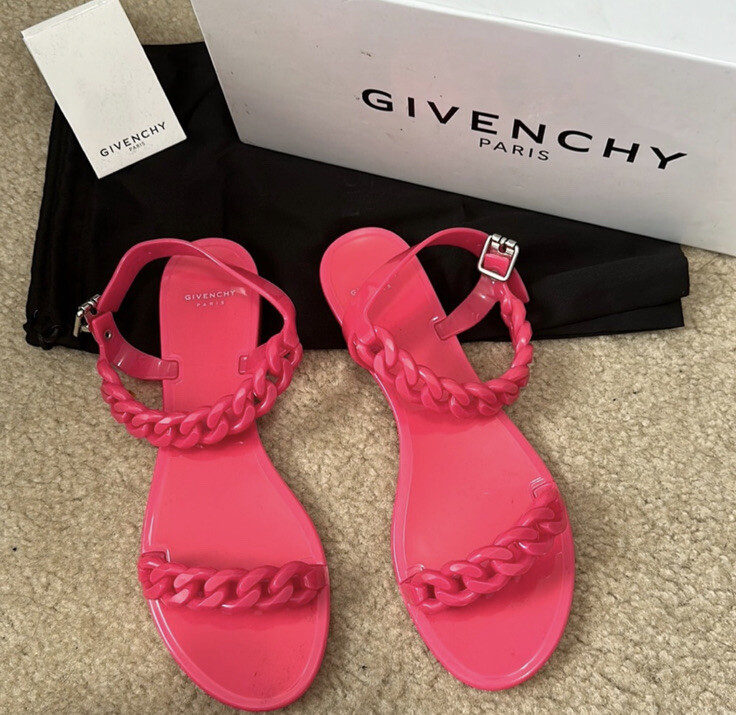 Givenchy Jelly Sandal Shoes Pink Neon Size 40 Preowned | eBay