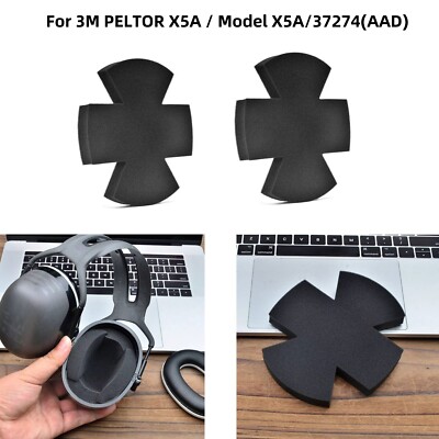 2pcs Foam Pad For 3M PELTOR X5A / Model X5A/37274(AAD) Noise Cancelling Earmuffs