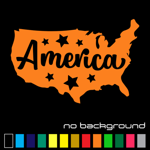 America Map Sticker Vinyl Decal - US American Love United States USA Car Window - Picture 12 of 17