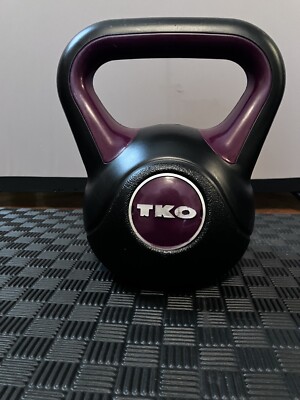 15lb TKO Brand Kettle Bell Black Purple/Lavender Color Excellent Condition!