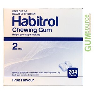 Habitrol 2mg Bulk FRUIT  1 DENTED box 204 pieces Nicotine Quit Smoking Gum