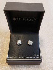 Primrose Sterling Silver Cubic Zirconia Stud Earrings
