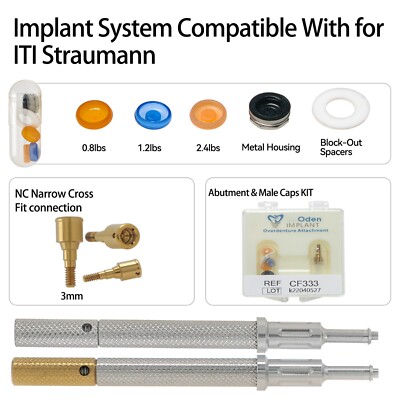 Dental AH=3mm NC Platform Screw Attachment Abutments Fits ITI Straumann Male Cap