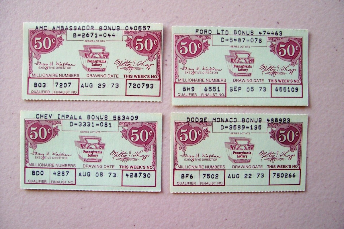 353K) 1973 PENNSYLVANIA LOTTERY AUTOMOBILES ON MACHINE