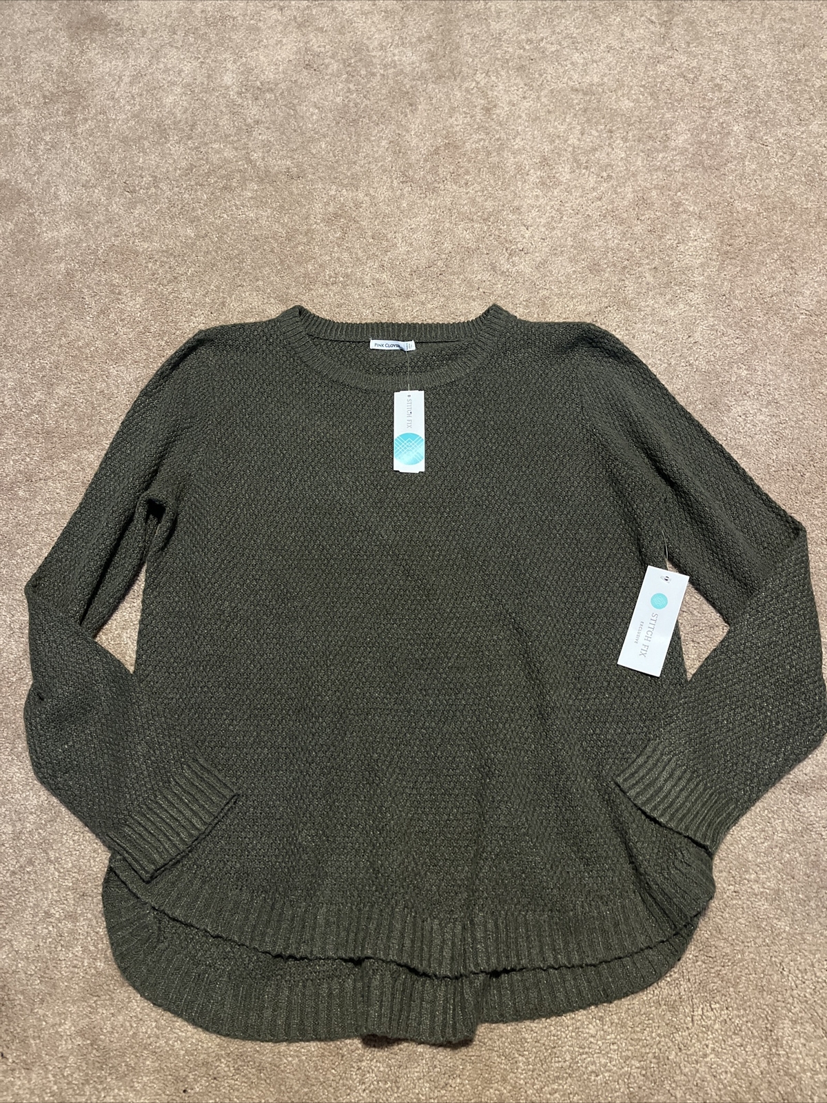 NWT Women Stitch Fix Pink Clover Green Textured Pullover Sweater Size XL |  eBay